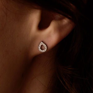 Alternative view of Brilliance Drop Hollow Øreringe - Silver