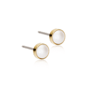 Bezel Pearl Øreringe - Gold